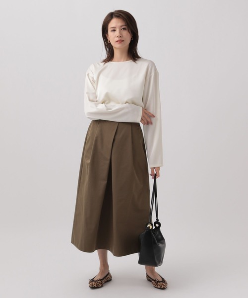 Elura（エルーラ）の「＜低身長サイズあり＞タックフレアスカート/144542（スカート・レディース・ネイビー/ダークブラウン・FREE）」の10枚目の写真