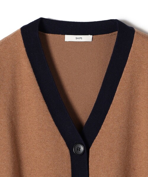 SHIPS（シップス）の「【WEB限定】〈手洗い可能〉配色 ポケット カーディガン（カーディガン/ボレロ・レディース・オフホワイト/ライトグレー/キャメル/ネイビー/ブラウン・ONE SIZE）」の16枚目の写真