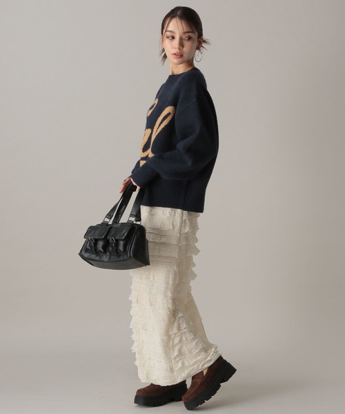 FOREVER 21（フォーエバー トゥエンティーワン）の「【2024FW】DISCUSカレッジニット（ニット/セーター・レディース・ブラック/ネイビー/イエロー/グリーン/オフホワイト/グレー/ナチュラル/ブルー・FREE）」の9枚目の写真