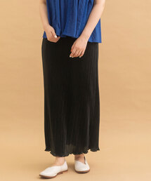 サテンプリーツIラインスカート