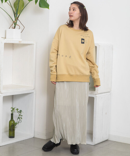 POU DOU DOU(プードゥドゥ)の「サテンプリーツIラインスカート(スカート・レディース・ブラック/モカ/グレー系・M)」の15枚目の写真