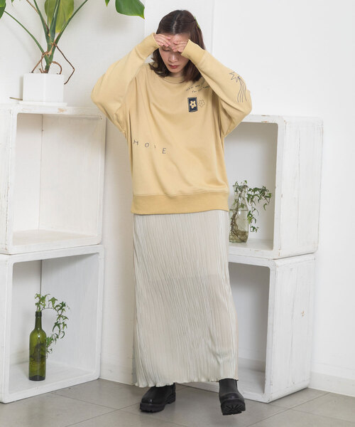 POU DOU DOU(プードゥドゥ)の「サテンプリーツIラインスカート(スカート・レディース・ブラック/モカ/グレー系・M)」の16枚目の写真