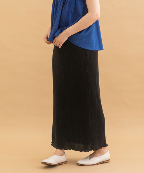 POU DOU DOU(プードゥドゥ)の「サテンプリーツIラインスカート(スカート・レディース・ブラック/モカ/グレー系・M)」の20枚目の写真