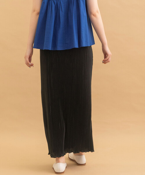 POU DOU DOU(プードゥドゥ)の「サテンプリーツIラインスカート(スカート・レディース・ブラック/モカ/グレー系・M)」の22枚目の写真