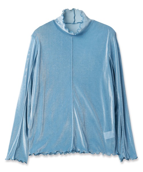 mintdesigns(ミントデザインズ)の「VELOUR MESH TOP / ベロアメッシュトップ(Tシャツ/カットソー・レディース・チャコール/オフホワイト/ブルー・2)」の9枚目の写真