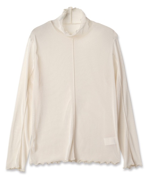 mintdesigns(ミントデザインズ)の「VELOUR MESH TOP / ベロアメッシュトップ(Tシャツ/カットソー・レディース・チャコール/オフホワイト/ブルー・2)」の10枚目の写真