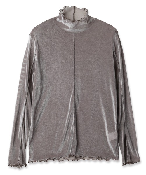 mintdesigns(ミントデザインズ)の「VELOUR MESH TOP / ベロアメッシュトップ(Tシャツ/カットソー・レディース・チャコール/オフホワイト/ブルー・2)」の11枚目の写真
