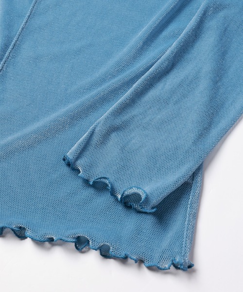 mintdesigns(ミントデザインズ)の「VELOUR MESH TOP / ベロアメッシュトップ(Tシャツ/カットソー・レディース・チャコール/オフホワイト/ブルー・2)」の13枚目の写真