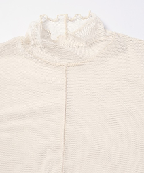 mintdesigns(ミントデザインズ)の「VELOUR MESH TOP / ベロアメッシュトップ(Tシャツ/カットソー・レディース・チャコール/オフホワイト/ブルー・2)」の15枚目の写真