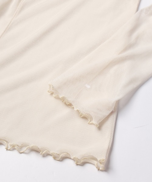 mintdesigns(ミントデザインズ)の「VELOUR MESH TOP / ベロアメッシュトップ(Tシャツ/カットソー・レディース・チャコール/オフホワイト/ブルー・2)」の16枚目の写真