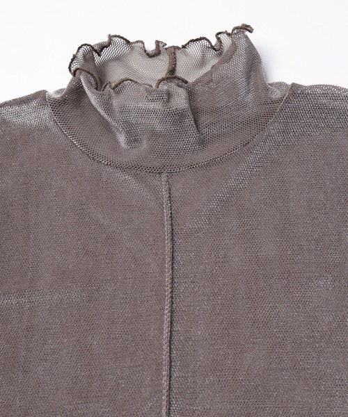 mintdesigns(ミントデザインズ)の「VELOUR MESH TOP / ベロアメッシュトップ(Tシャツ/カットソー・レディース・チャコール/オフホワイト/ブルー・2)」の18枚目の写真