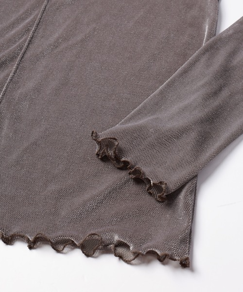 mintdesigns(ミントデザインズ)の「VELOUR MESH TOP / ベロアメッシュトップ(Tシャツ/カットソー・レディース・チャコール/オフホワイト/ブルー・2)」の19枚目の写真