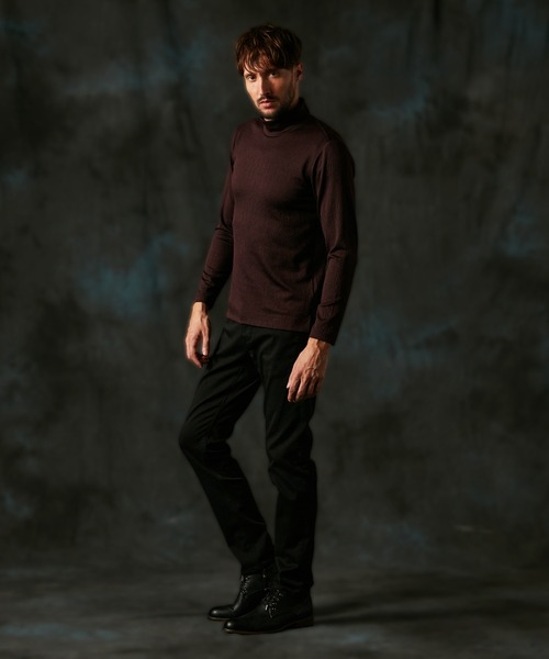 HIDEAWAYS NICOLE（ハイダウェイニコル）の「ブリスターストライプJQモックネックプルオーバー（Tシャツ/カットソー・メンズ・ブルー/ボルドー/ホワイト×ブラック/ブラック×グレー・LARGE/MEDIUM/X-LARGE）」の14枚目の写真