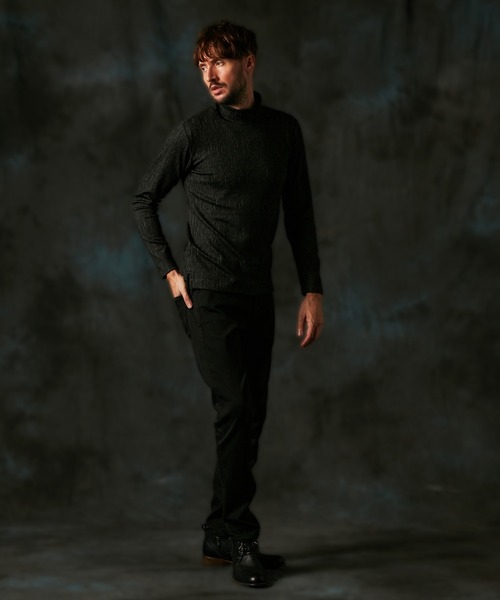 HIDEAWAYS NICOLE（ハイダウェイニコル）の「ブリスターストライプJQモックネックプルオーバー（Tシャツ/カットソー・メンズ・ブルー/ボルドー/ホワイト×ブラック/ブラック×グレー・LARGE/MEDIUM/X-LARGE）」の13枚目の写真