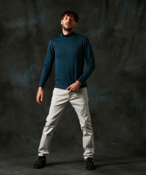 HIDEAWAYS NICOLE（ハイダウェイニコル）の「ブリスターストライプJQモックネックプルオーバー（Tシャツ/カットソー・メンズ・ブルー/ボルドー/ホワイト×ブラック/ブラック×グレー・LARGE/MEDIUM/X-LARGE）」の12枚目の写真