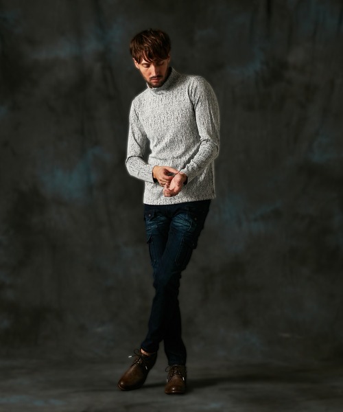 HIDEAWAYS NICOLE（ハイダウェイニコル）の「ブリスターストライプJQモックネックプルオーバー（Tシャツ/カットソー・メンズ・ブルー/ボルドー/ホワイト×ブラック/ブラック×グレー・LARGE/MEDIUM/X-LARGE）」の11枚目の写真