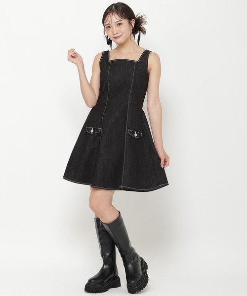 REDYAZEL(レディアゼル)の「デニムジャケット&ミニワンピセット(ワンピース・レディース・ネイビー/ブラック・SMALL/MEDIUM)」の19枚目の写真