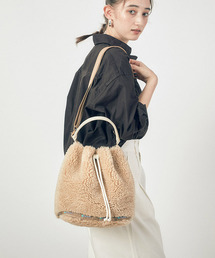 LeSportsac（レスポートサック）の「MED DRAWSTRING BAG ファーストウォームベージュファー（ショルダーバッグ）」
