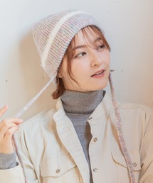 14+（イチヨンプラス）の「シャギーライン紐付きワッチ（ニットキャップ/ビーニー）」