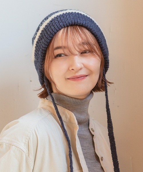 14+(イチヨンプラス)の「シャギーライン紐付きワッチ(ニットキャップ/ビーニー・レディース・イエロー/ネイビー/ベージュ/その他/ブルー・FREE)」の7枚目の写真