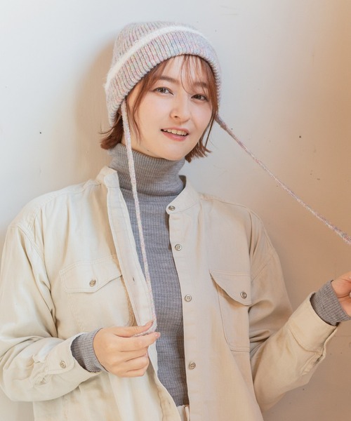 14+(イチヨンプラス)の「シャギーライン紐付きワッチ(ニットキャップ/ビーニー・レディース・イエロー/ネイビー/ベージュ/その他/ブルー・FREE)」の11枚目の写真