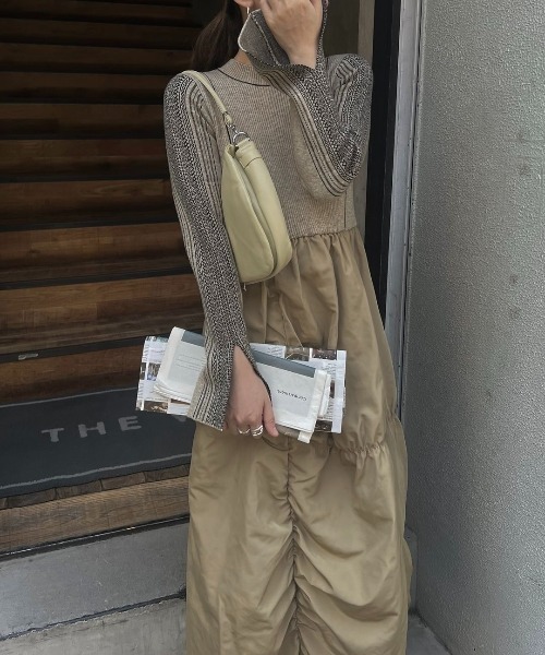 WILLFULLY（ウィルフリー）の「knit docking jacquard sleeve