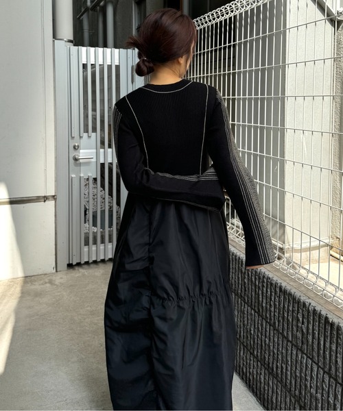 WILLFULLY（ウィルフリー）の「knit docking jacquard sleeve