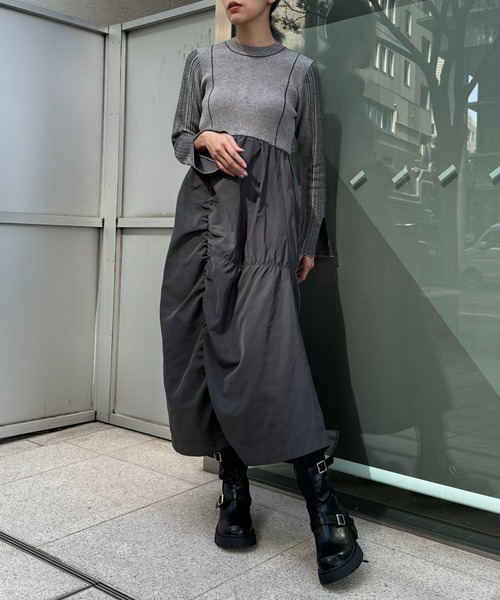 WILLFULLY（ウィルフリー）の「knit docking jacquard sleeve