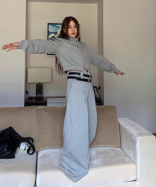 SANSeLF（サンセルフ）の「【LONSLAN】 ダブルループベルトスラックス　sanwl24a030（スラックス・レディース・グレー・FREE）」の3枚目の写真