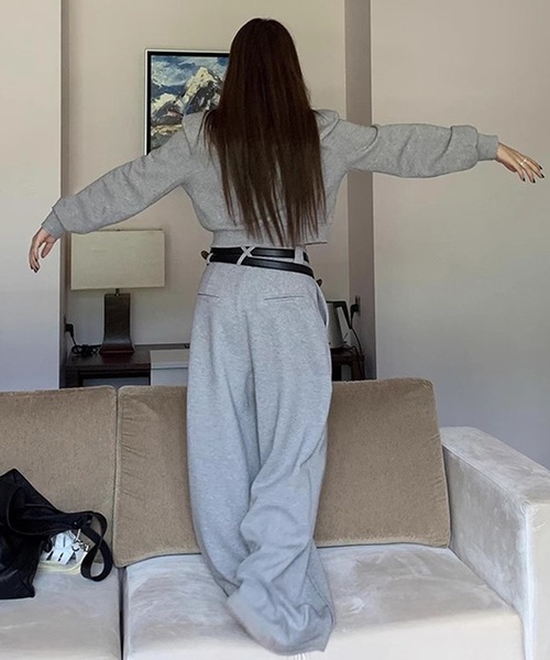 SANSeLF（サンセルフ）の「【LONSLAN】 ダブルループベルトスラックス　sanwl24a030（スラックス・レディース・グレー・FREE）」の4枚目の写真