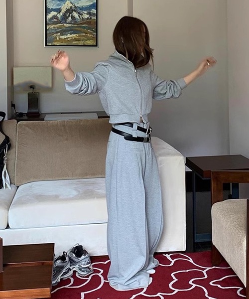 SANSeLF（サンセルフ）の「【LONSLAN】 ダブルループベルトスラックス　sanwl24a030（スラックス・レディース・グレー・FREE）」の5枚目の写真