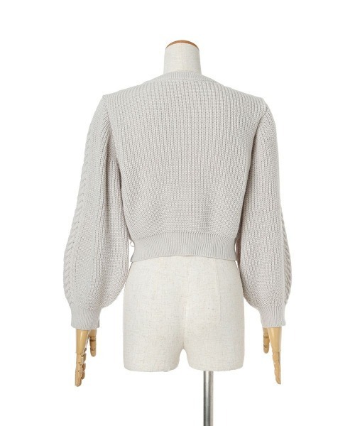 F i.n.t（フィント）の「リボンレースアップケーブルニットプルオーバー/fint（ニット/セーター・レディース・オフホワイト/レッド/ライトグレー・FREE）」の14枚目の写真