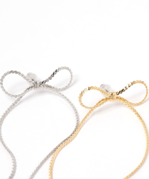 niko and...（ニコアンド）の「メタルロングリボンピアス（ピアス（両耳用）・レディース・グレー/イエロー・0）」の4枚目の写真