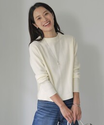 【洗える】CLEAR COTTON BLEND ボトルネック ニット