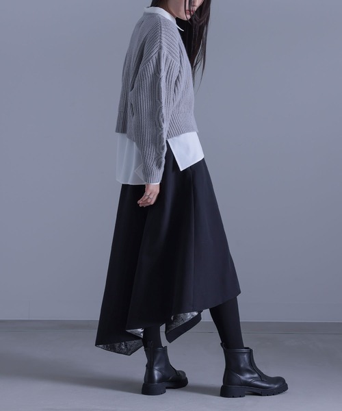 kOhAKU（コハク）の「『箔切替アシメフレアスカート』（スカート・レディース・ブラック・1/2）」の9枚目の写真