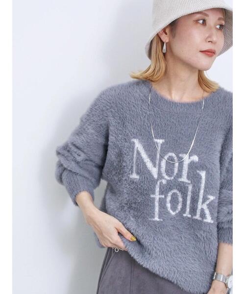 Samansa Mos2 blue（サマンサモスモスブルー）の「フェザーロゴニットプルオーバー（ニット/セーター・レディース・グレー/イエロー/シルバーグレー・F）」の5枚目の写真