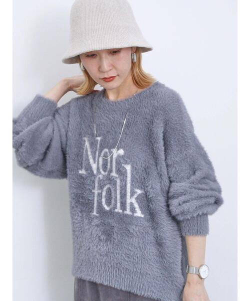 Samansa Mos2 blue（サマンサモスモスブルー）の「フェザーロゴニットプルオーバー（ニット/セーター・レディース・グレー/イエロー/シルバーグレー・F）」の7枚目の写真