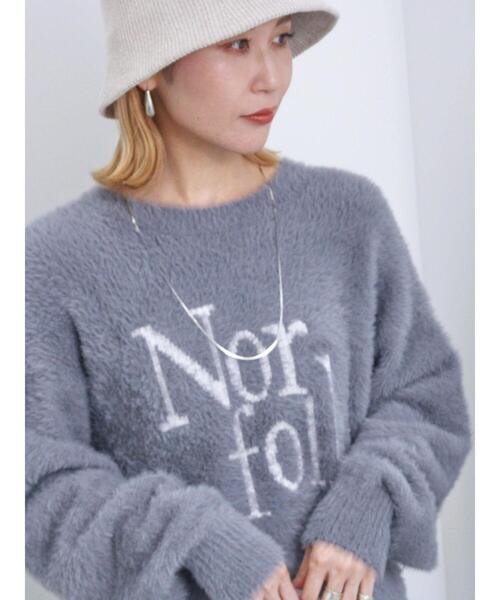 Samansa Mos2 blue（サマンサモスモスブルー）の「フェザーロゴニットプルオーバー（ニット/セーター・レディース・グレー/イエロー/シルバーグレー・F）」の8枚目の写真