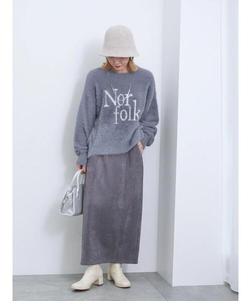 Samansa Mos2 blue（サマンサモスモスブルー）の「フェザーロゴニットプルオーバー（ニット/セーター・レディース・グレー/イエロー/シルバーグレー・F）」の9枚目の写真