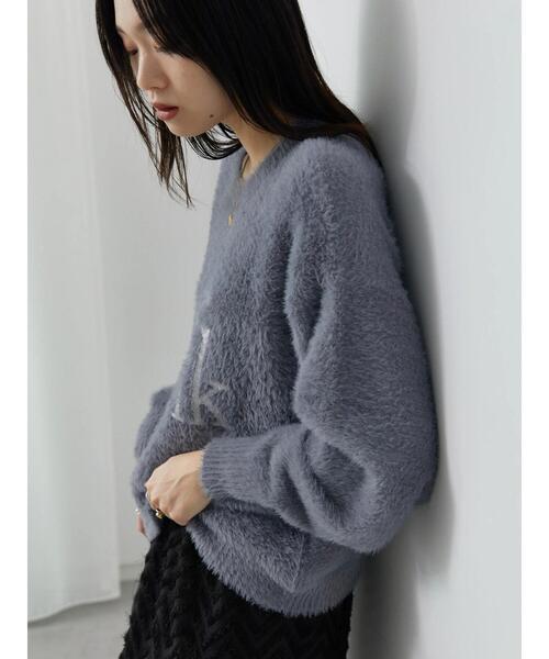 Samansa Mos2 blue（サマンサモスモスブルー）の「フェザーロゴニットプルオーバー（ニット/セーター・レディース・グレー/イエロー/シルバーグレー・F）」の12枚目の写真