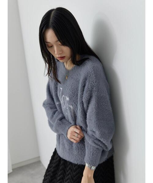 Samansa Mos2 blue（サマンサモスモスブルー）の「フェザーロゴニットプルオーバー（ニット/セーター・レディース・グレー/イエロー/シルバーグレー・F）」の13枚目の写真