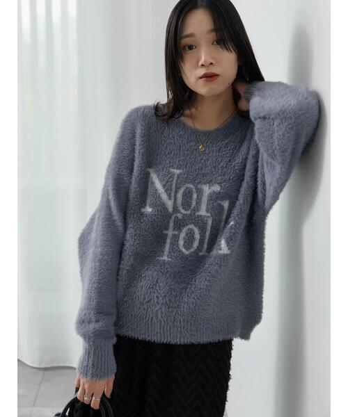 Samansa Mos2 blue（サマンサモスモスブルー）の「フェザーロゴニットプルオーバー（ニット/セーター・レディース・グレー/イエロー/シルバーグレー・F）」の14枚目の写真