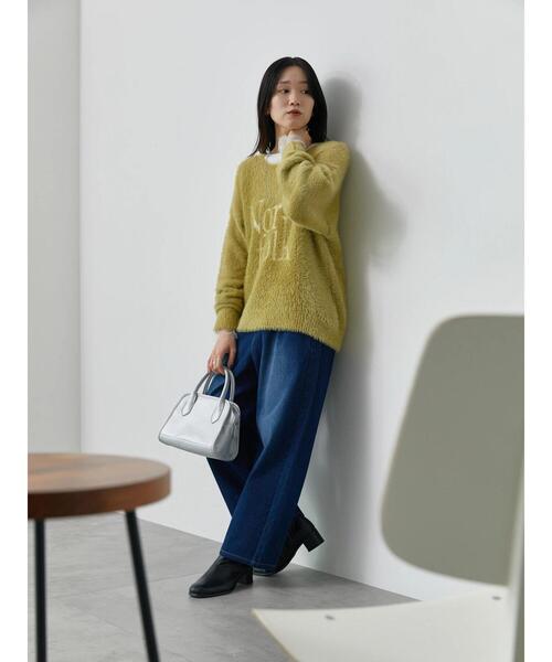 Samansa Mos2 blue（サマンサモスモスブルー）の「フェザーロゴニット