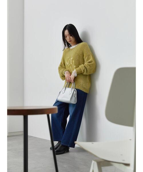 Samansa Mos2 blue（サマンサモスモスブルー）の「フェザーロゴニットプルオーバー（ニット/セーター・レディース・グレー/イエロー/シルバーグレー・F）」の22枚目の写真