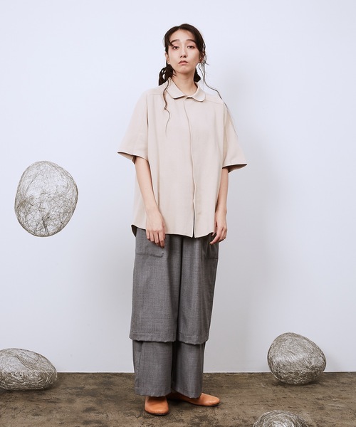 Dulcamara（ドゥルカマラ）の「プレーンニットSスリーブシャツ（シャツ/ブラウス・メンズ・オリーブ/ベージュ/チャコールグレー・0/1）」の10枚目の写真