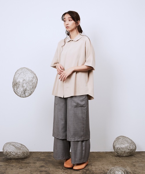 Dulcamara（ドゥルカマラ）の「プレーンニットSスリーブシャツ（シャツ/ブラウス・メンズ・オリーブ/ベージュ/チャコールグレー・0/1）」の11枚目の写真