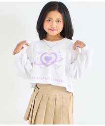 ANAP kids（アナップキッズ）の「ネックレス付 クロップド丈 長袖 裏毛 トレーナー（スウェット・キッズ）」