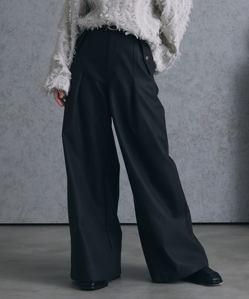 【Spielio】ヴィンテージライク合皮ブルゾン　合皮パンツ　L セットアップ Spielio（シュピーリオ）の「【Spielio】vintage like wide