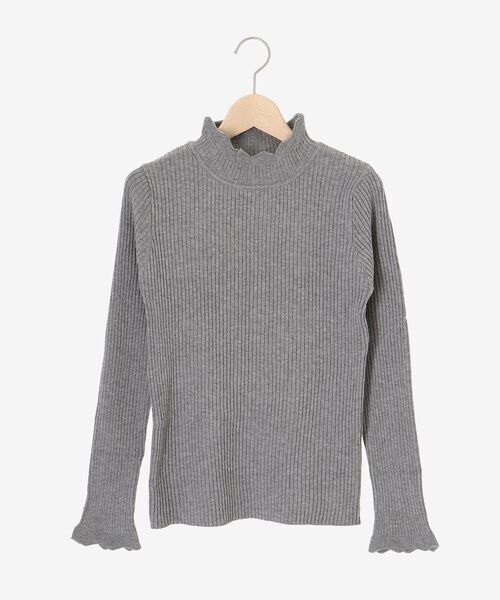 le.coeur blanc（ルクールブラン）の「フリルリブニット（ニット/セーター・レディース・オフホワイト/グレー/ブラック・38）」の4枚目の写真