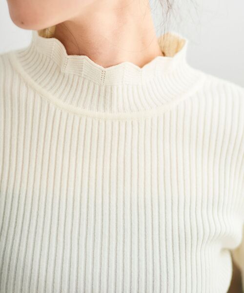 le.coeur blanc（ルクールブラン）の「フリルリブニット（ニット/セーター・レディース・オフホワイト/グレー/ブラック・38）」の22枚目の写真